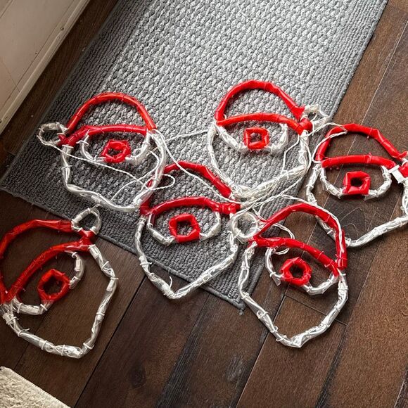 Vintage 1990s Mr Christmas mini mini light up sculpture string lights Santa face - Picture 8 of 8